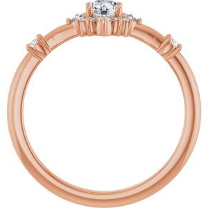 14K Rose 3/8 CTW Lab-Grown Diamond Halo-Style Ring