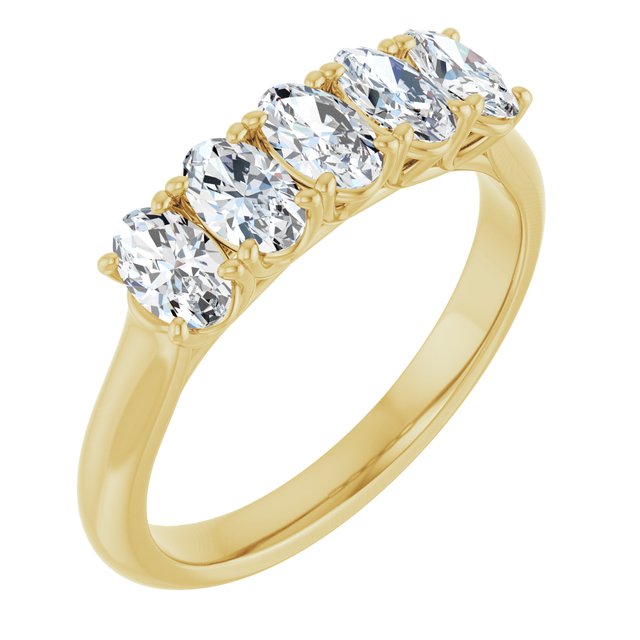 14K Yellow 1 CTW Lab-Grown Diamond Anniversary Band