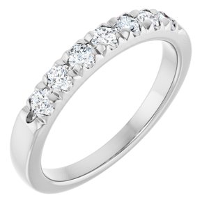 14K White 3/8 CTW Lab-Grown Diamond Anniversary Band