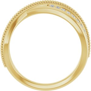 14K Yellow 1/5 CTW Lab-Grown Diamond Criss-Cross Ring