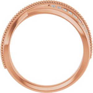 14K Rose 1/5 CTW Lab-Grown Diamond Criss-Cross Ring