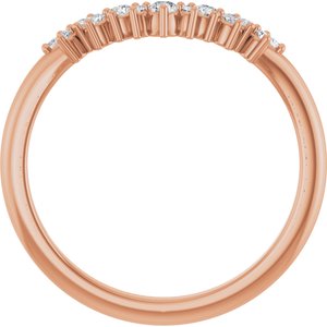14K Rose 1/6 CTW Lab-Grown Diamond Contour Band
