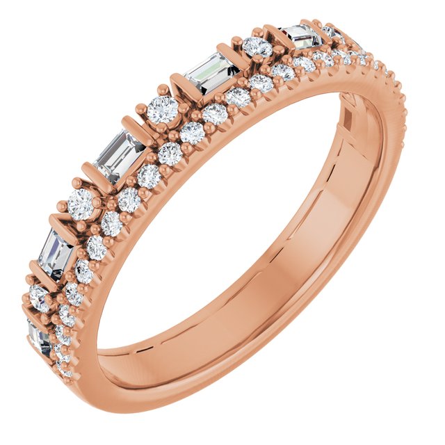 14K Rose 1/2 CTW Lab-Grown Diamond Anniversary Band