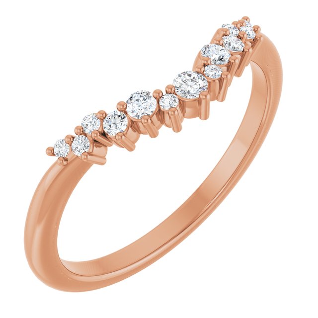 14K Rose 1/6 CTW Lab-Grown Diamond Contour Band