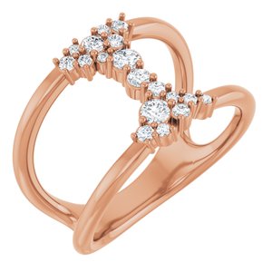 14K Rose 1/3 CTW Lab-Grown Diamond Negative Space Ring