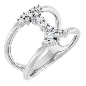 14K White 1/3 CTW Lab-Grown Diamond Negative Space Ring