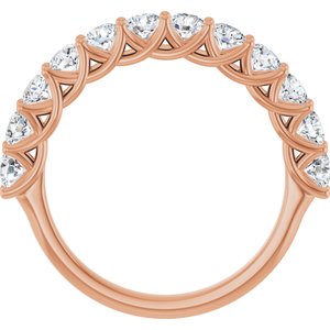 14K Rose 1 CTW Lab-Grown Diamond Anniversary Band