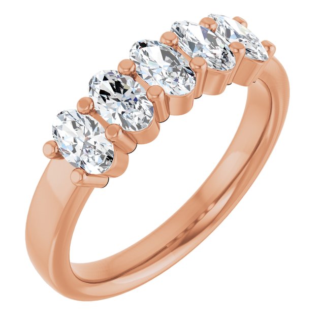 14K Rose 1 CTW Lab-Grown Diamond Anniversary Band