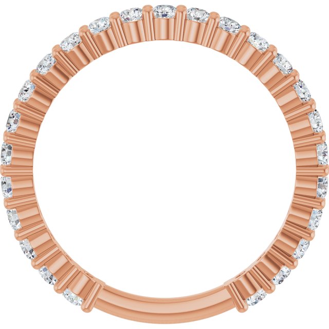 14K Rose 3/4 CTW Lab-Grown Diamond Anniversary Band