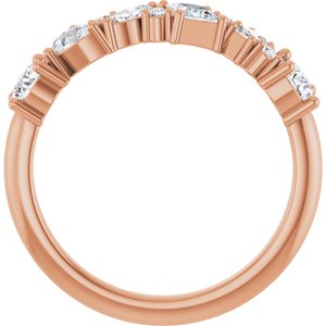 14K Rose 7/8 CTW Lab-Grown Diamond Anniversary Band