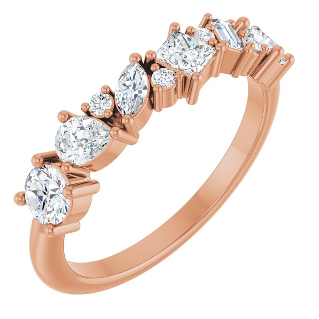 14K Rose 7/8 CTW Lab-Grown Diamond Anniversary Band