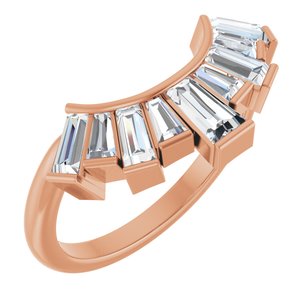 14K Rose 3/4 CTW Lab-Grown Diamond Contour Band
