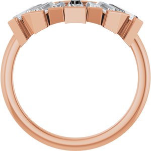 14K Rose 3/4 CTW Lab-Grown Diamond Contour Band