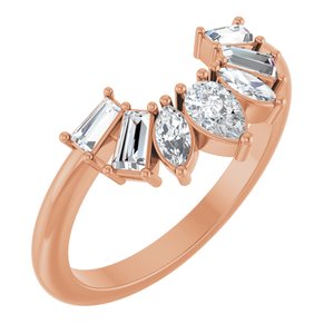 14K Rose 1/2 CTW Lab-Grown Diamond Contour Band