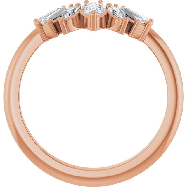 14K Rose 1/2 CTW Lab-Grown Diamond Contour Band