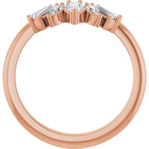14K Rose 1/2 CTW Lab-Grown Diamond Contour Band