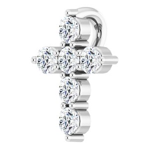 14K White 1/6 CTW Lab-Grown Diamond Cross Pendant
