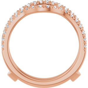 14K Rose 1/2 CTW Lab-Grown Diamond French-Set Ring Guard