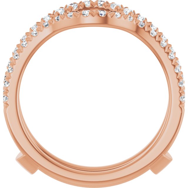 14K Rose 1/2 CTW Lab-Grown Diamond French-Set Ring Guard