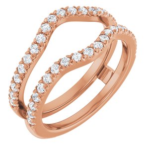 14K Rose 1/2 CTW Lab-Grown Diamond French-Set Ring Guard