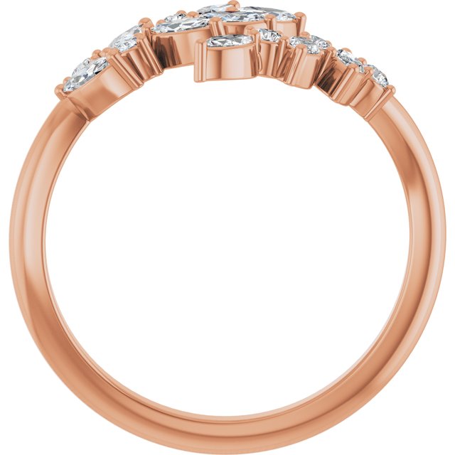 14K Rose 1/2 CTW Lab-Grown Diamond Bypass Ring