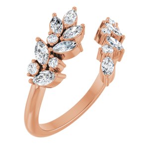 14K Rose 1/2 CTW Lab-Grown Diamond Bypass Ring