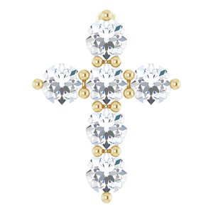 14K Yellow 1/4 CTW Lab-Grown Diamond Cross Pendant