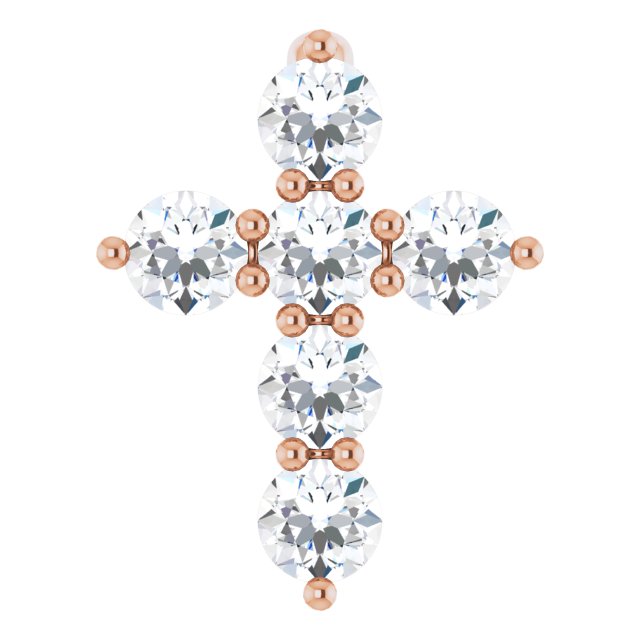 14K Rose 1/4 CTW Lab-Grown Diamond Cross Pendant