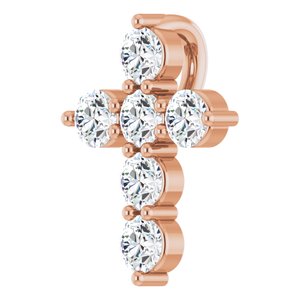 14K Rose 1/4 CTW Lab-Grown Diamond Cross Pendant