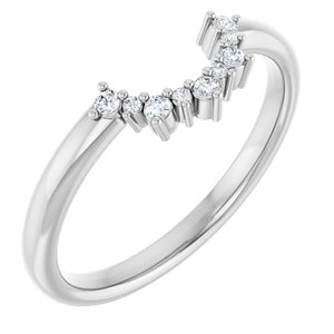 14K White .08 CTW Lab-Grown Diamond  Contour Band