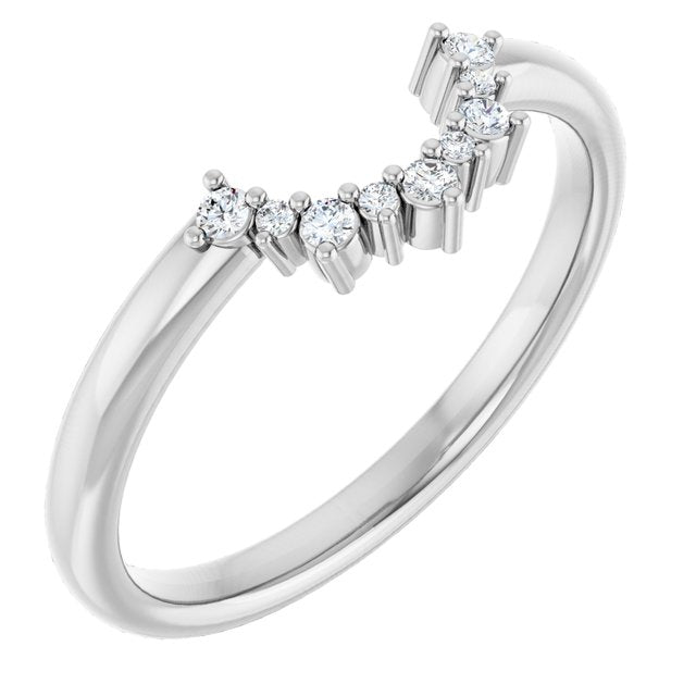14K White .08 CTW Lab-Grown Diamond  Contour Band