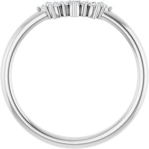 14K White .08 CTW Lab-Grown Diamond  Contour Band