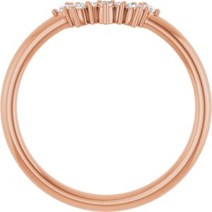 14K Rose .08 CTW Lab-Grown Diamond  Contour Band