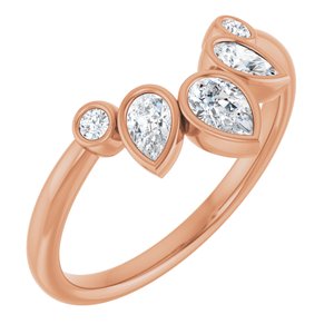 14K Rose 3/8 CTW Lab-Grown Diamond Contour Band