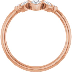 14K Rose 3/8 CTW Lab-Grown Diamond Contour Band