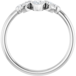 Platinum 3/8 CTW Lab-Grown Diamond Bezel-Set Contour Band