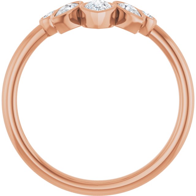 14K Rose 3/8 CTW Lab-Grown Diamond Contour Band