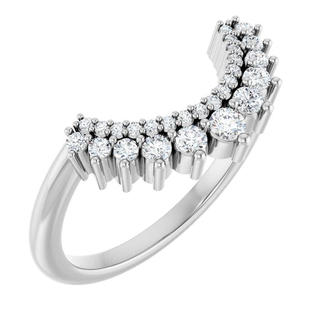 Platinum 1/4 CTW Lab-Grown Diamond Contour Band