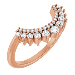 14K Rose 1/4 CTW Lab-Grown Diamond Contour Band