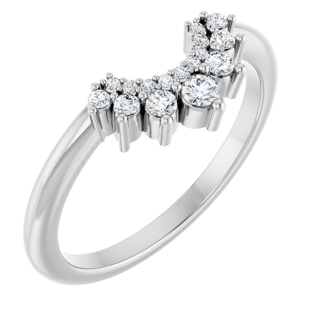 Platinum 1/6 CTW Lab-Grown Diamond Contour Band