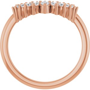 14K Rose 1/4 CTW Lab-Grown Diamond Contour Band