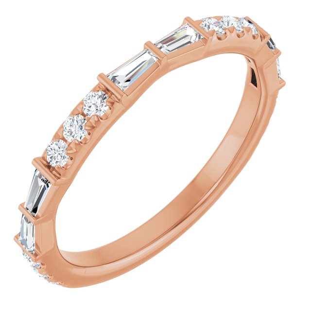 14K Rose 3/8 CTW Lab-Grown Diamond Anniversary Band