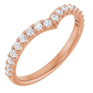 14K Rose 1/3 CTW Lab Grown Diamond Contour Band