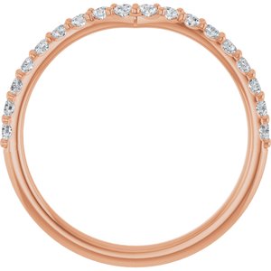 14K Rose 1/3 CTW Lab Grown Diamond Contour Band