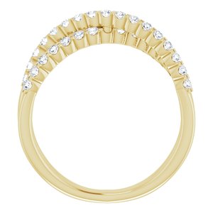 14K Yellow 1/2 CTW Lab-Grown Diamond Criss-Cross Ring