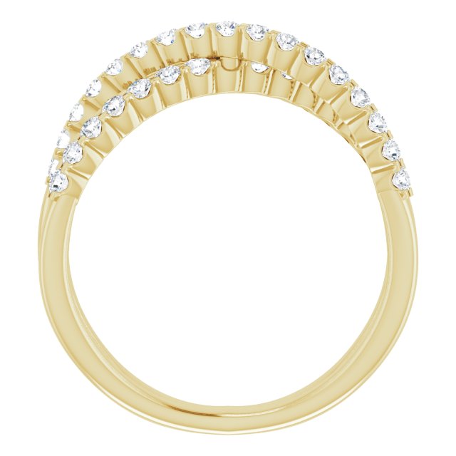 14K Yellow 1/2 CTW Lab-Grown Diamond Criss-Cross Ring