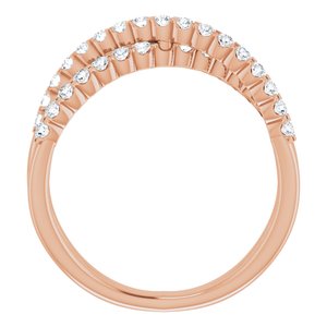 14K Rose 1/2 CTW Lab-Grown Diamond Criss-Cross Ring