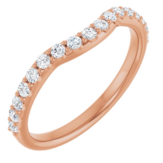 14K Rose 1/3 CTW Lab Grown Diamond Contour Band
