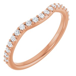 14K Rose 1/4 CTW Lab Grown Diamond Contour Band