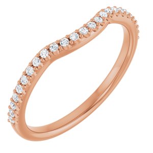 14K Rose 1/8 CTW Lab Grown Diamond Contour Band